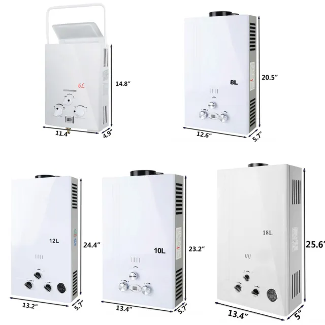 6L 8L 10L 12L 18L Propane Gas Instant Boiler Tankless LPG On Demand Water Heater