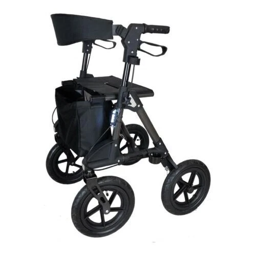 Rollator Outdoor Gelände mit Luftbereifung und Pumpe TITANIUM