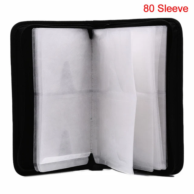 80 Sleeve CD DVD Blu Ray Disc Carry Case Holder Bag Wallet Storage Ring Bind-MA