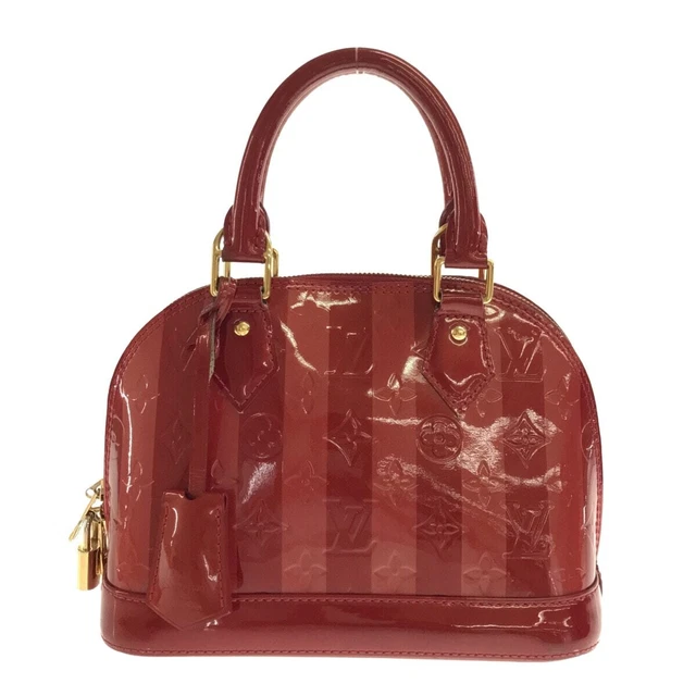 Auth LOUIS VUITTON Alma BB M91593 Pomme D'amour Rayures Monogram Vernis Rayures Auth LOUIS VUITTON Alma BB M91593 Pomme D'amour Rayures Monogram Vernis Rayures