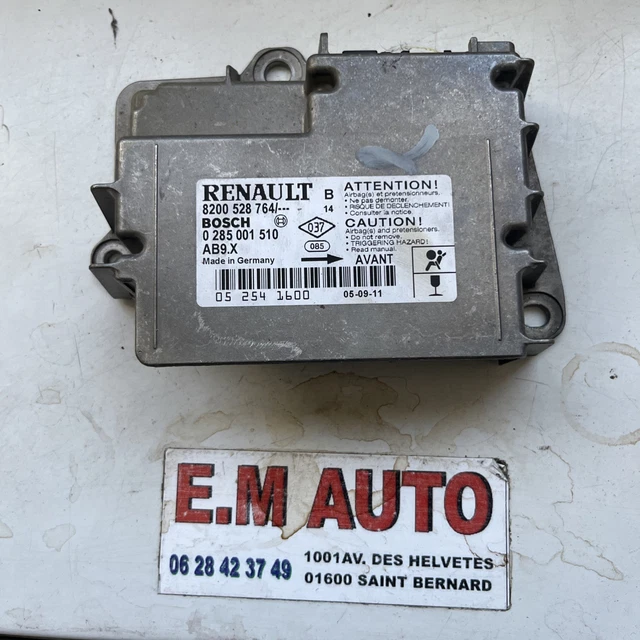 Calculateur Airbag Vierge Renault Modus - Référence 0285001509 / 8200441250 AB9.X Bosch - Occasion Testé
