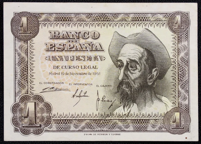 Spain 1 Peseta 1951 P-139 (SLIB-K2904) - BA