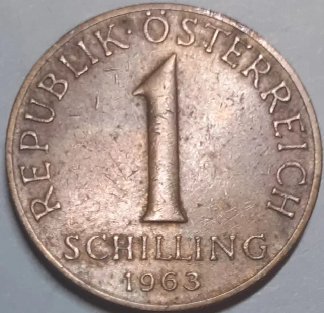 COIN AUSTRIA 1963 1 schilling Republik Osterreich good condition