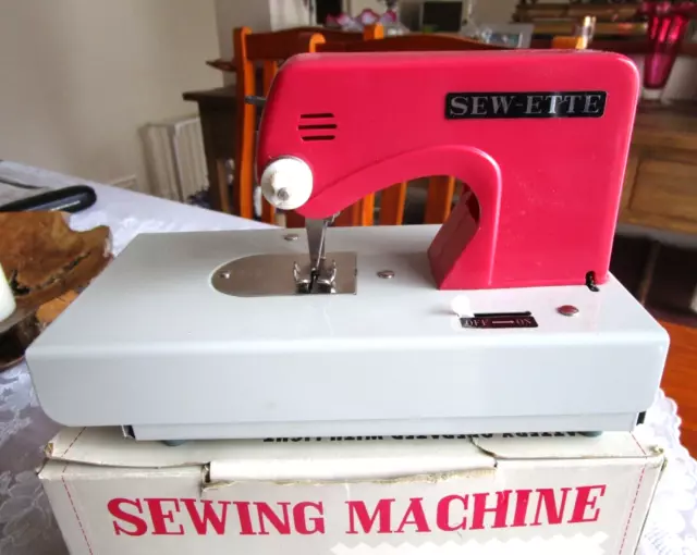 Vintage Ideal 1960s  TOY Sewing Machine With Original Box - BATTERY OPERATED