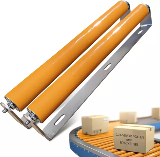 2 PACK POLYURETHANE Coated Roller with Bracket - Conveyor Rollers for ...