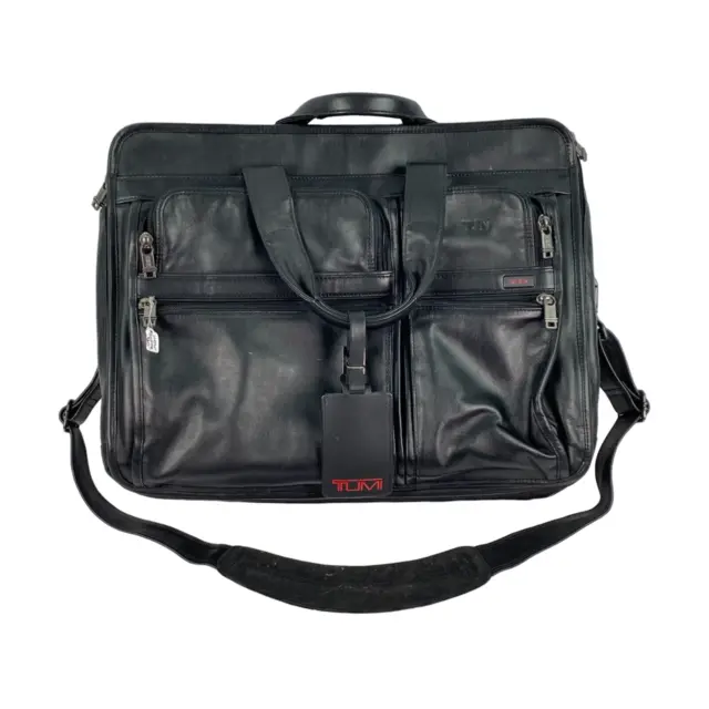 Tumi Mens 96061D4 Napa Leather Overnighter Briefcase Expandable Large 18”