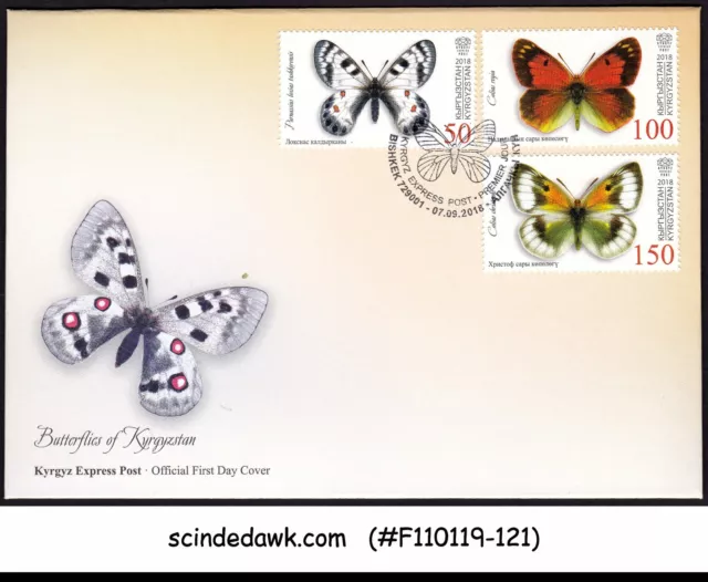 Kyrgyzstan - 2018 Butterflies / Butterfly - 3V - Fdc