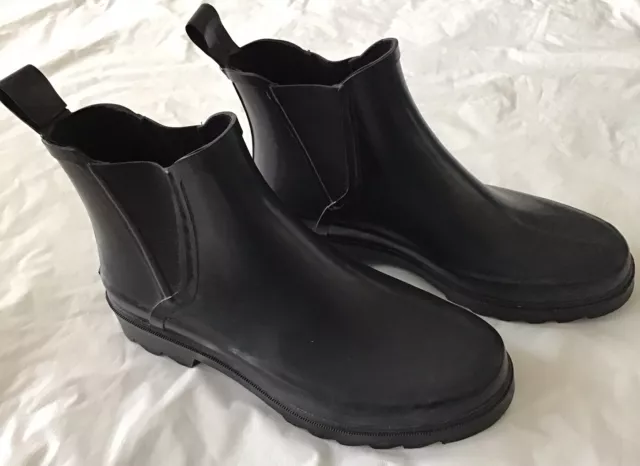 Polo Sport Ralph Lauren Rain Boots Womens Black Rubber Pull On Size 8