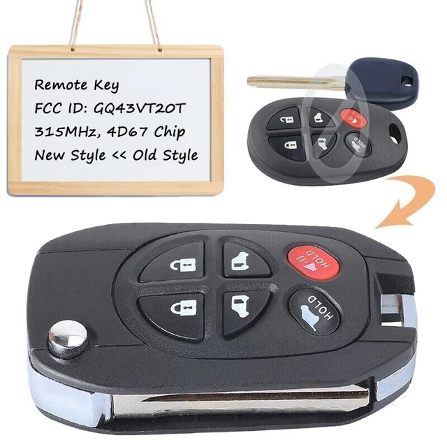 for Toyota Sienna Tacoma Sequoia Highlander Tundra Remote Key Fob GQ43VT20T 4D67