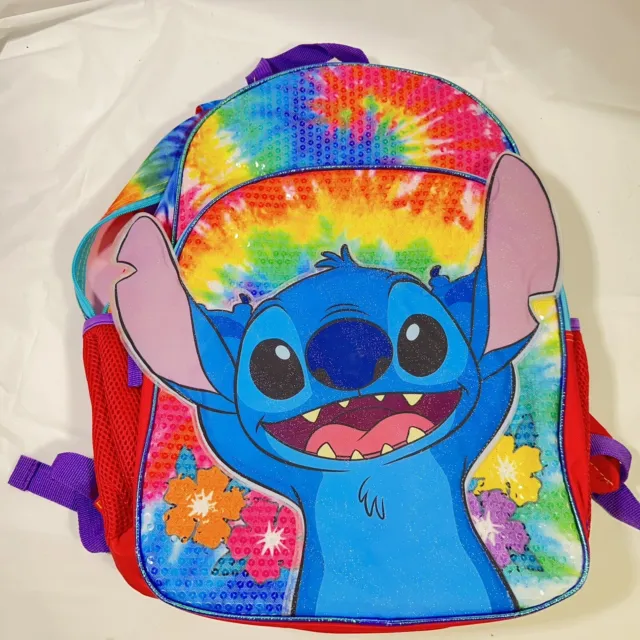 Disney Lilo and Stitch Kids 17 Multi-Color Tie-Dye Backpack Back