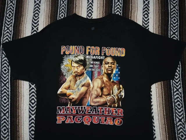 Mayweather vs Pacquiao T Shirt Boxing Fight of Century bootleg rap tee XL 2 side