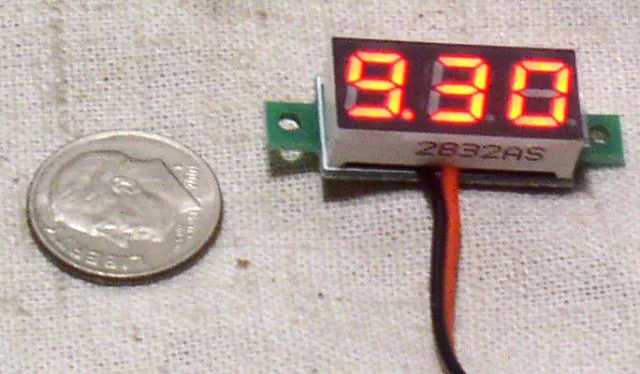 Mini Small 3 Digit Red Led 2 Wire Autorange Digital Panel Voltmeter 3-30V Usa 2