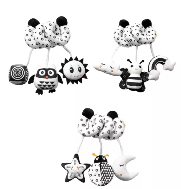 for Infant Black White Series Soft Plush Rattle for Doll Baby Crib Accessor