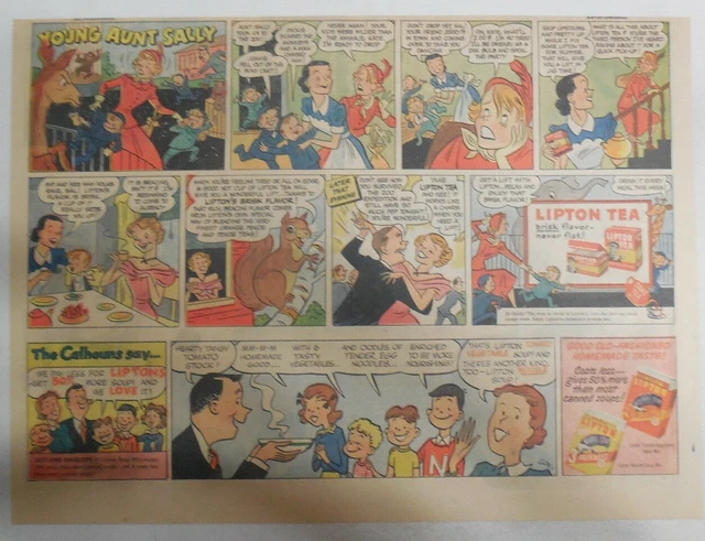 Lipton Tea Ad: "Young Aunt Sally" from 1930's-1950's Size: 11 x 15 inches