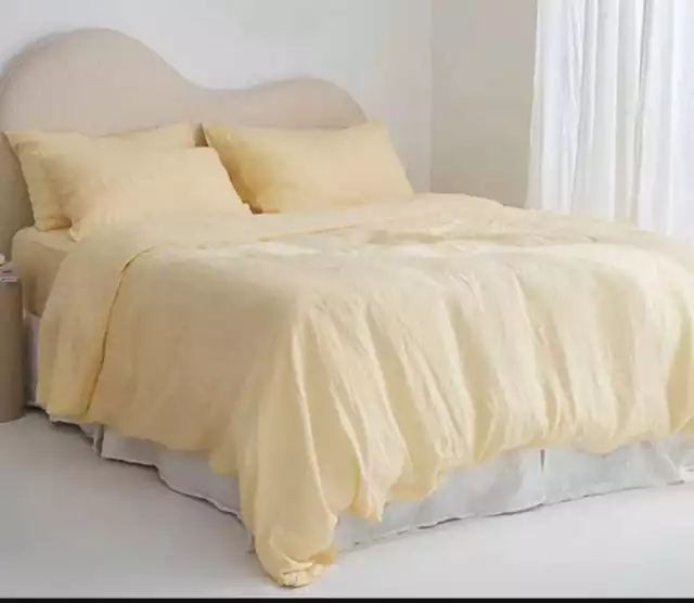 Linen 100% Pure Custard Yellow duvet cover Comforter Duvet cover Handmade Quilt