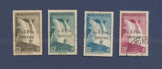 CAMEROUN - Scott B10-B13 - VF used set - for Spitfire planes, Waterfall, SIGNED