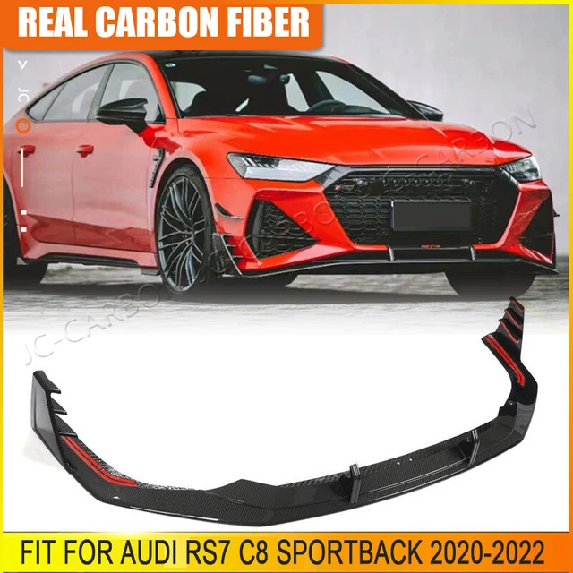 Dry Carbon Fiber Front Bumper Lip Chin Spoiler For Audi RS7 C8 Sportback 2020-22