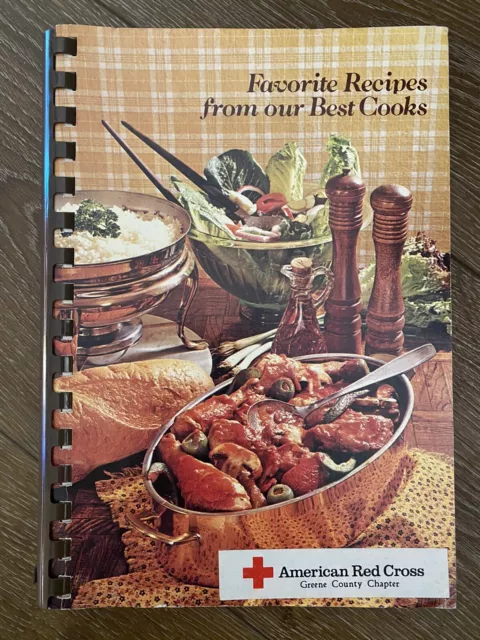 Vintage 1982 Greene County Chapter American Red Cross Cookbook Recipes Cooking