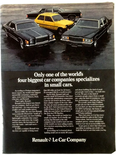 1978 Renault Le Car Print Ad Yellow