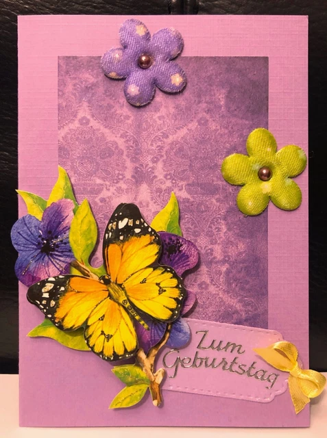 HANDGEFERTIGTE GLÜCKWUNSCHKARTE ZUM Geburtstag Glückwünsche Handarbeit