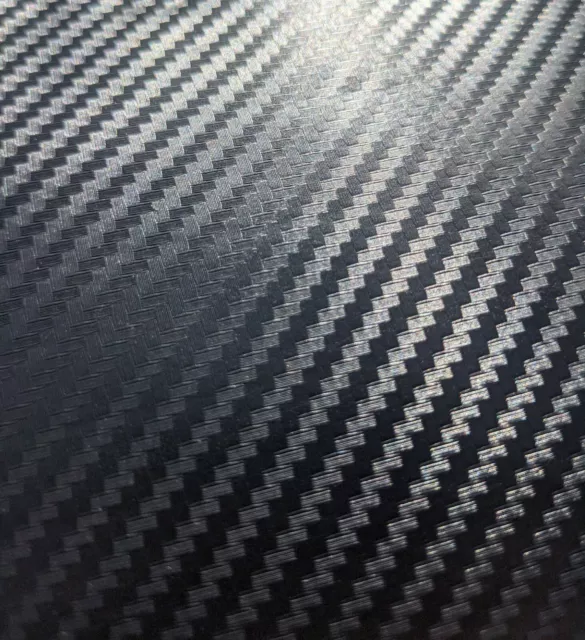 3D Black Carbon Fibre Vinyl - 1 x 2m Roll - BUBBLE/AIR FREE - Vehicle Car Wrap