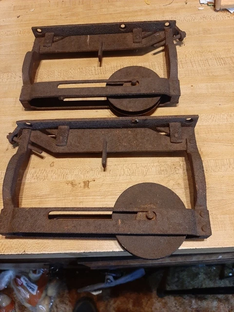 vintage barn door rollers x2 trolley hangers