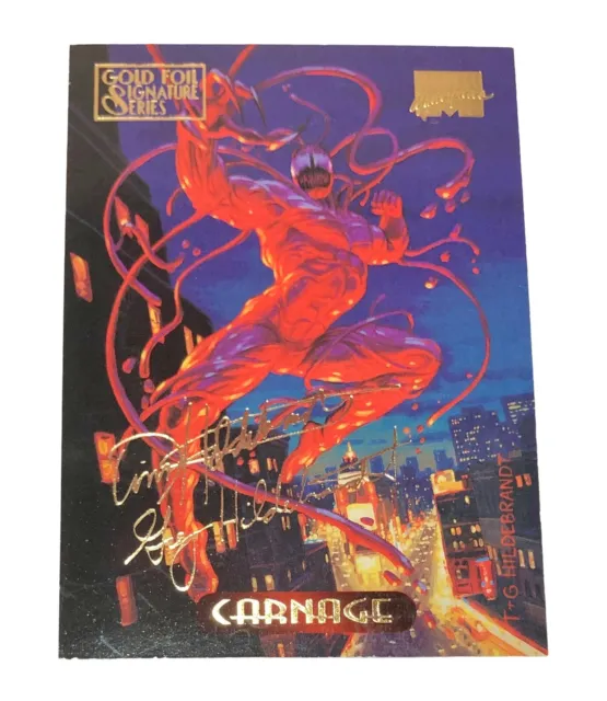 1994 Fleer Marvel Masterpieces Gold Foil Signature Base Set Single Carnage #20