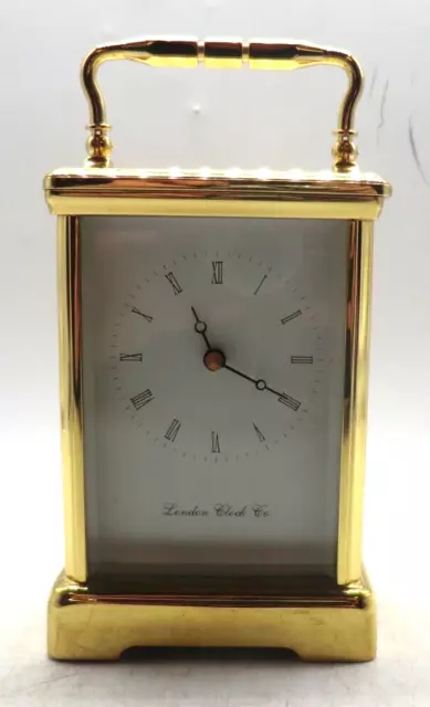 BRASS CASED " London Clock Company " Carriage Clock With Quartz Movement
