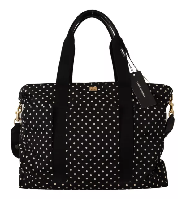 Dolce & Gabbana Sac Noir à Pois Matelas à Langer Bébé Transport Borse