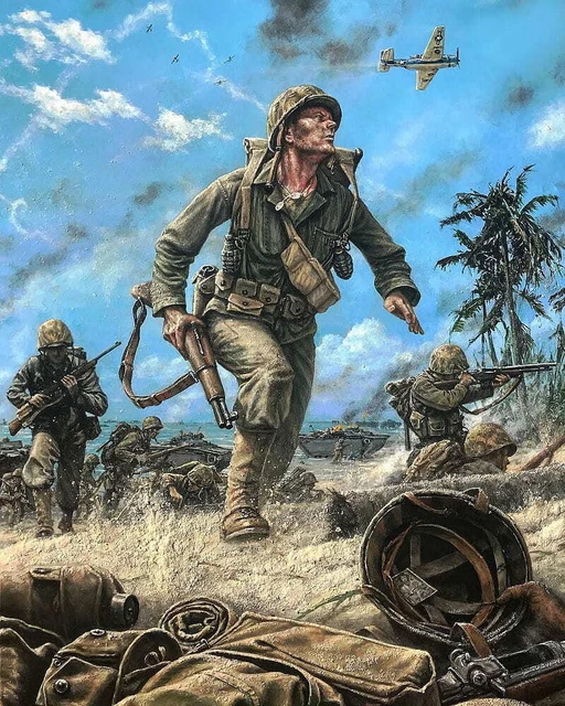 TOILE TABLEAUX guerre bataille soldat militaire 30 x 45 cm EUR 18,99