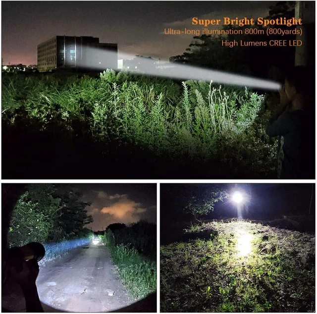 Maythank superhelle leistungsstarke LED Taschenlampe Licht wiederaufladbare Taschenlampe groß 4 Fledermaus 7