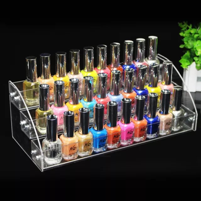 3 Tier Clear Acrylic Nail Polish Cosmetic Varnish Display Stand Rack Organizer 2