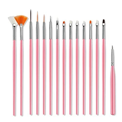 Nail Art Design Pinceaux15PCS Brosse Pinceau Ongle Decor Liner Acrylique Manu...