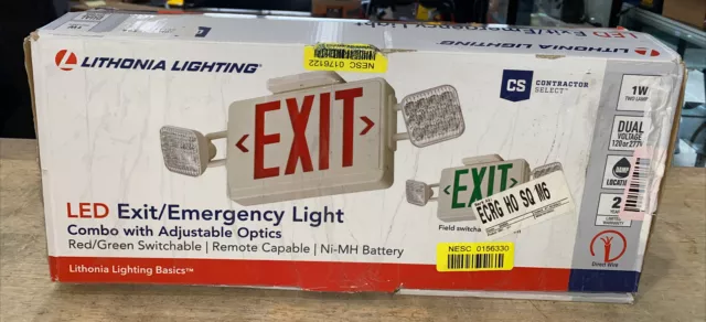 Lithonia Lighting Ecrg Ho Sq Emrg Lt/Excmb,Thrmp,Nk-Mtl Hyd,Led,1W