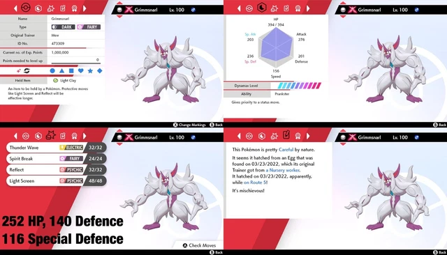 ULTRA SHINY 6IV EV Trained Prankster Gigantamax Grimmsnarl Pokémon ...