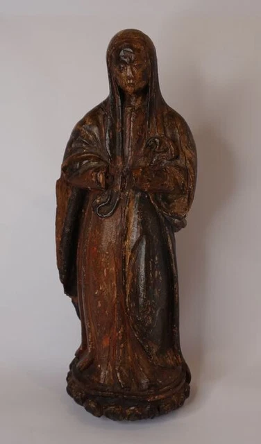 Asian wooden statue of the Virgin Mary, possibly Macau, 18th c.