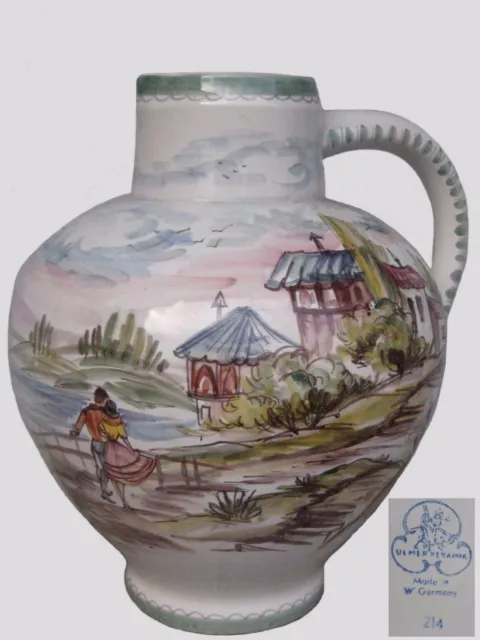 Alte Seltene Große Boden-Vase 40 cm "ULMER KERAMIK" (Made in W.Germany) Werbung