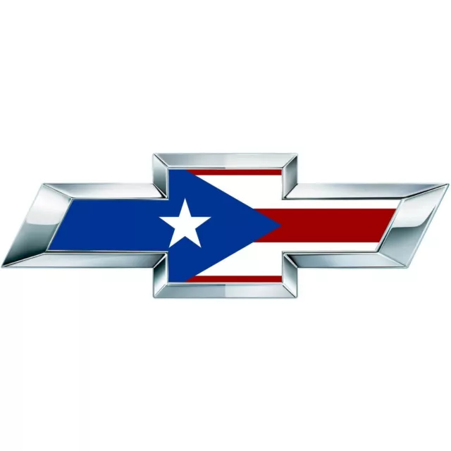 CJ 2 Silverado Puerto Rico Flag Universal Chevy Bowtie Emblema in vinile...