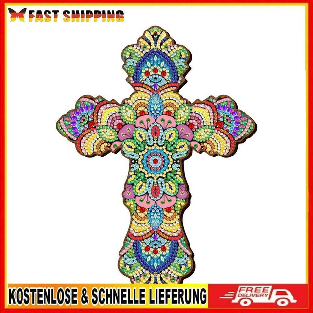 Generisches Holz Jesus Christus Kreuz Anh?nger DIY Diamant Malerei Pray Decor (G