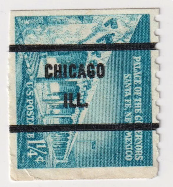 1954-1973 USA - Santa Fe, NM - 1 1/4 Cent Stamp - Precancel "CHICAGO, ILL."