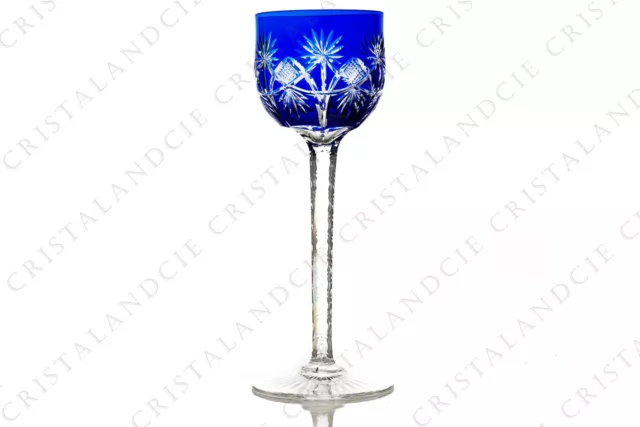 Verre à vin roemer bleu foncé Niepce par Saint-Louis. Dark blue wine glass hock