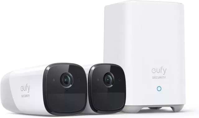 eufy eufyCam 2 Pro Kabellose Überwachungskamera 2-Cam-Set HomeKit 2K Nachtsicht