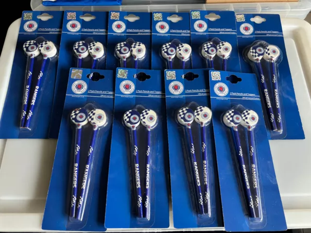 Job Lot of 10 Packs of Rangers Football Club Topper Pencil Sets - NEW