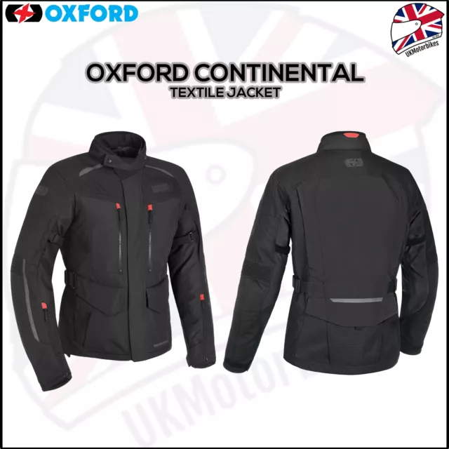 Oxford Continental Advanced Motorrad Textil wasserdichte Jacke - schwarz
