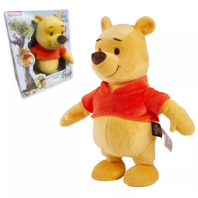 Disney Winnie L'Ourson Peluche 30cm Interactif Parlante Marchant Version Italie