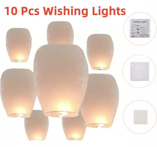 10 Pack Chinese Lanterns Tissue Paper Lanterns to Release in Memorial Events