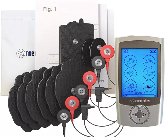 NueMedics TENS EMS Unit Pro Rechargeable Battery Muscle Stimulator 24 Modes