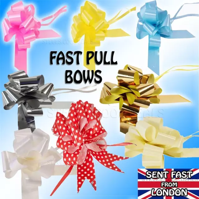 Large Florist Pull Bows Wedding Car Party Ribbon Box Gift Wrap Pew Ends 50MM