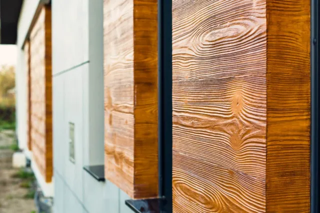 Acrilico Pulizia Facciata 3D Flessibile Holzähnliche Fassadenplatte