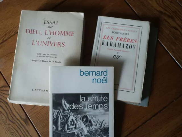 LOT 3 LIVRES: BIVORT de LA SAUDEE (essai sur Dieu...)/DOSTOIEVSKI/BERNARD NOEL